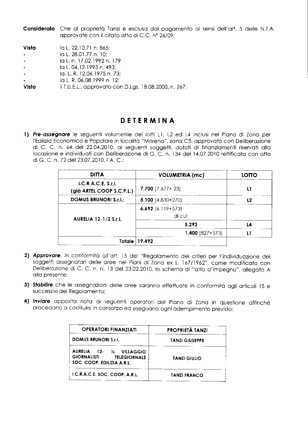 Visita la pagina Determinazione  di assegnazione dell'aerea